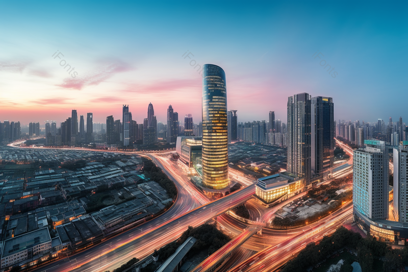 城市都市现代夜景高楼大厦建筑车流光轨摄影,高清,摄影图,摄影图片,图片大全,摄影图免费下载